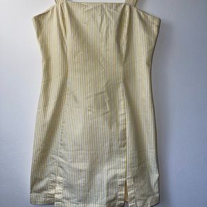 Striped yellow and white,above knee, size M from forever 21